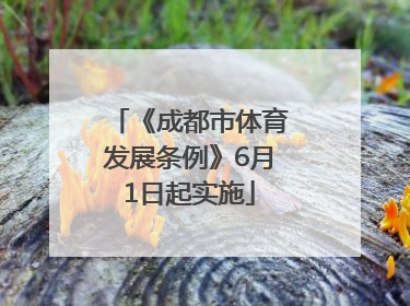 《成都市体育发展条例》6月1日起实施