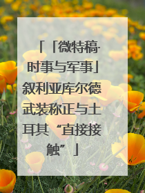 「微特稿·时事与军事」叙利亚库尔德武装称正与土耳其“直接接触”