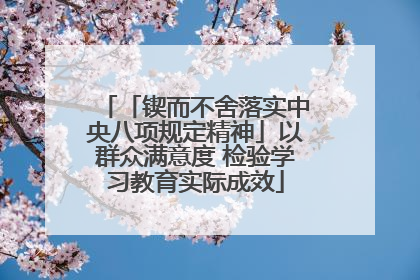 「锲而不舍落实中央八项规定精神」以群众满意度 检验学习教育实际成效