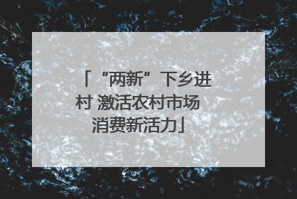 “两新”下乡进村 激活农村市场消费新活力