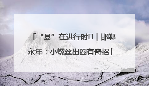 “县”在进行时⑬｜邯郸永年：小螺丝出圈有奇招
