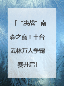 “决战”南森之巅！丰台武林万人争霸赛开启
