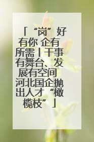 “岗”好有你 企有所需丨干事有舞台、发展有空间 河北国企抛出人才“橄榄枝”