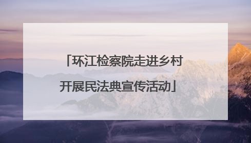 环江检察院走进乡村开展民法典宣传活动