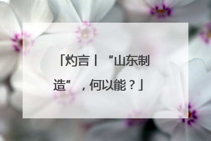灼言丨“山东制造”，何以能？