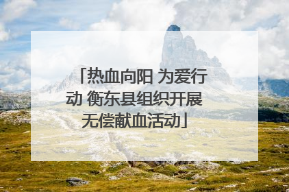 热血向阳 为爱行动 衡东县组织开展无偿献血活动