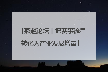 燕赵论坛丨把赛事流量转化为产业发展增量
