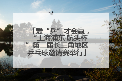 爱“乒”才会赢，“上海浦东·航头杯”第二届长三角地区乒乓球邀请赛举行