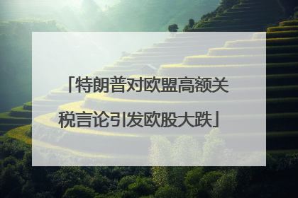 特朗普对欧盟高额关税言论引发欧股大跌