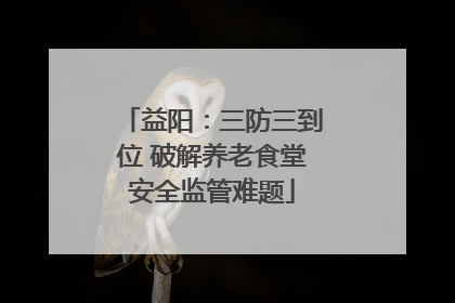 益阳：三防三到位 破解养老食堂安全监管难题