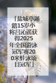 盐城亭湖籍15岁小将吕沁遥获得2025年全国游泳冠军赛200米蛙泳项目冠军