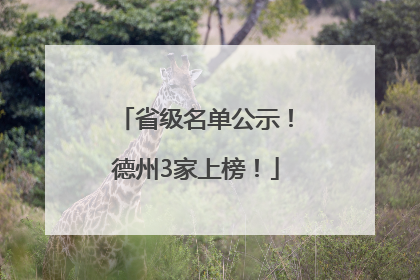 省级名单公示！德州3家上榜！