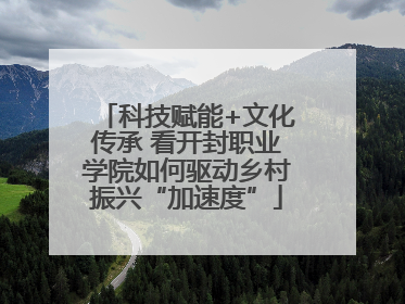 科技赋能+文化传承 看开封职业学院如何驱动乡村振兴“加速度”