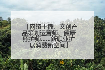 网络主播、文创产品策划运营师、健康照护师……新职业扩展消费新空间
