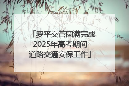 罗平交管圆满完成2025年高考期间道路交通安保工作