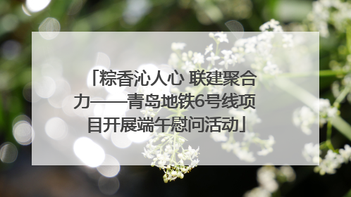 粽香沁人心 联建聚合力——青岛地铁6号线项目开展端午慰问活动