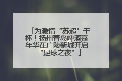 为激情“苏超”干杯！扬州青岛啤酒嘉年华在广陵新城开启“足球之夜”
