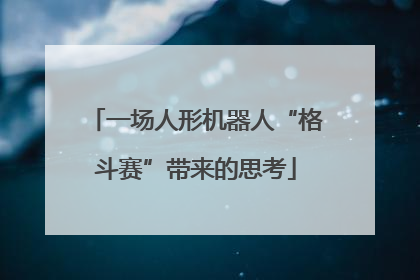 一场人形机器人“格斗赛”带来的思考