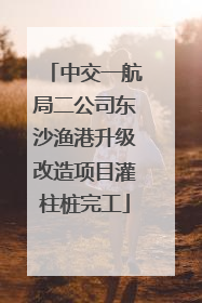 中交一航局二公司东沙渔港升级改造项目灌柱桩完工
