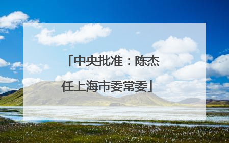 中央批准：陈杰任上海市委常委