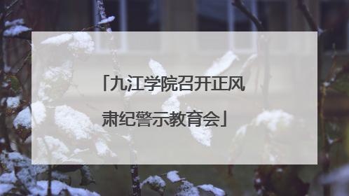 九江学院召开正风肃纪警示教育会