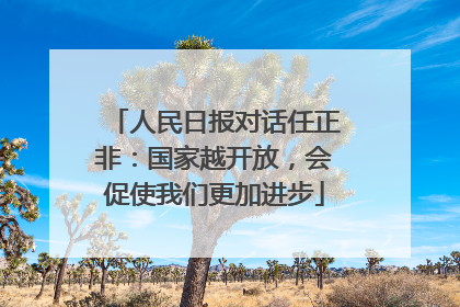 人民日报对话任正非：国家越开放，会促使我们更加进步