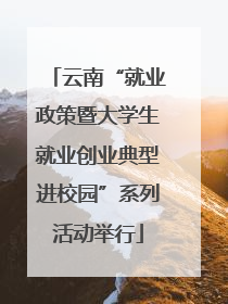 云南“就业政策暨大学生就业创业典型进校园”系列活动举行