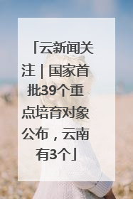 云新闻关注｜国家首批39个重点培育对象公布，云南有3个