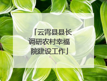 云霄县县长调研农村幸福院建设工作