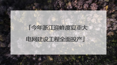 今年浙江迎峰度夏重大电网建设工程全面投产