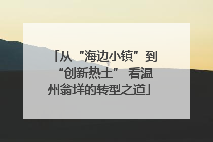 从“海边小镇”到“创新热土” 看温州翁垟的转型之道