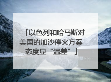 以色列和哈马斯对美国的加沙停火方案态度显“温差”