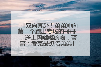双向奔赴！弟弟冲向第一个跑出考场的哥哥，送上肉嘟嘟的吻，哥哥：考完最想陪弟弟