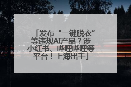 发布“一键脱衣”等违规AI产品？涉小红书、哔哩哔哩等平台！上海出手