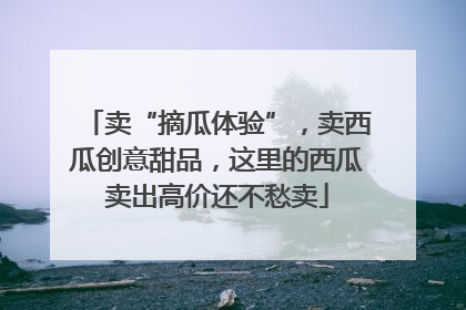 卖“摘瓜体验”，卖西瓜创意甜品，这里的西瓜卖出高价还不愁卖