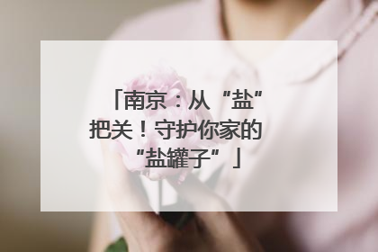 南京：从“盐”把关！守护你家的“盐罐子”
