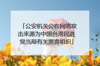 公安机关公布网络攻击来源为中国台湾民进党当局有关黑客组织