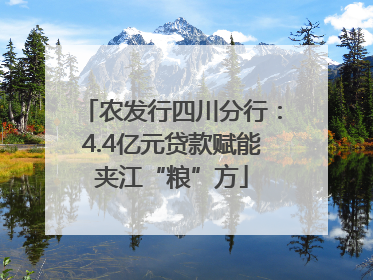 农发行四川分行：4.4亿元贷款赋能夹江“粮”方