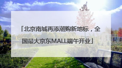 北京南城再添潮购新地标，全国最大京东MALL端午开业