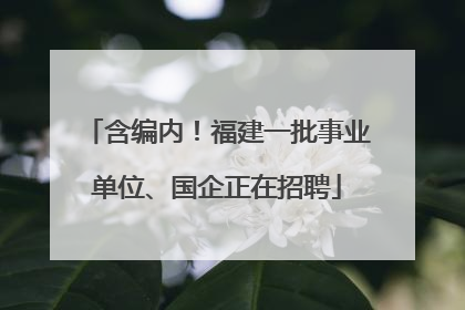 含编内！福建一批事业单位、国企正在招聘