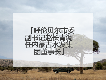 呼伦贝尔市委副书记赵长青调任内蒙古水发集团董事长