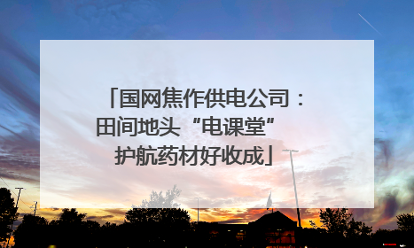 国网焦作供电公司：田间地头“电课堂” 护航药材好收成
