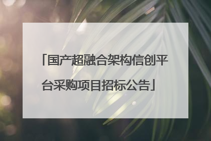 国产超融合架构信创平台采购项目招标公告