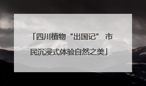 四川植物“出国记” 市民沉浸式体验自然之美