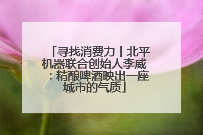 寻找消费力丨北平机器联合创始人李威：精酿啤酒映出一座城市的气质