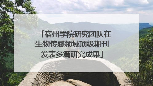 宿州学院研究团队在生物传感领域顶级期刊发表多篇研究成果