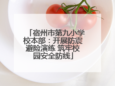 宿州市第九小学校本部：开展防震避险演练 筑牢校园安全防线