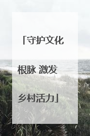 守护文化根脉 激发乡村活力