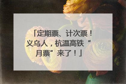 定期票、计次票！义乌人，杭温高铁“月票”来了！
