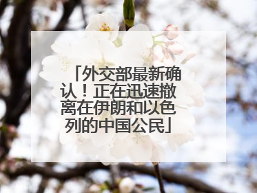 外交部最新确认！正在迅速撤离在伊朗和以色列的中国公民